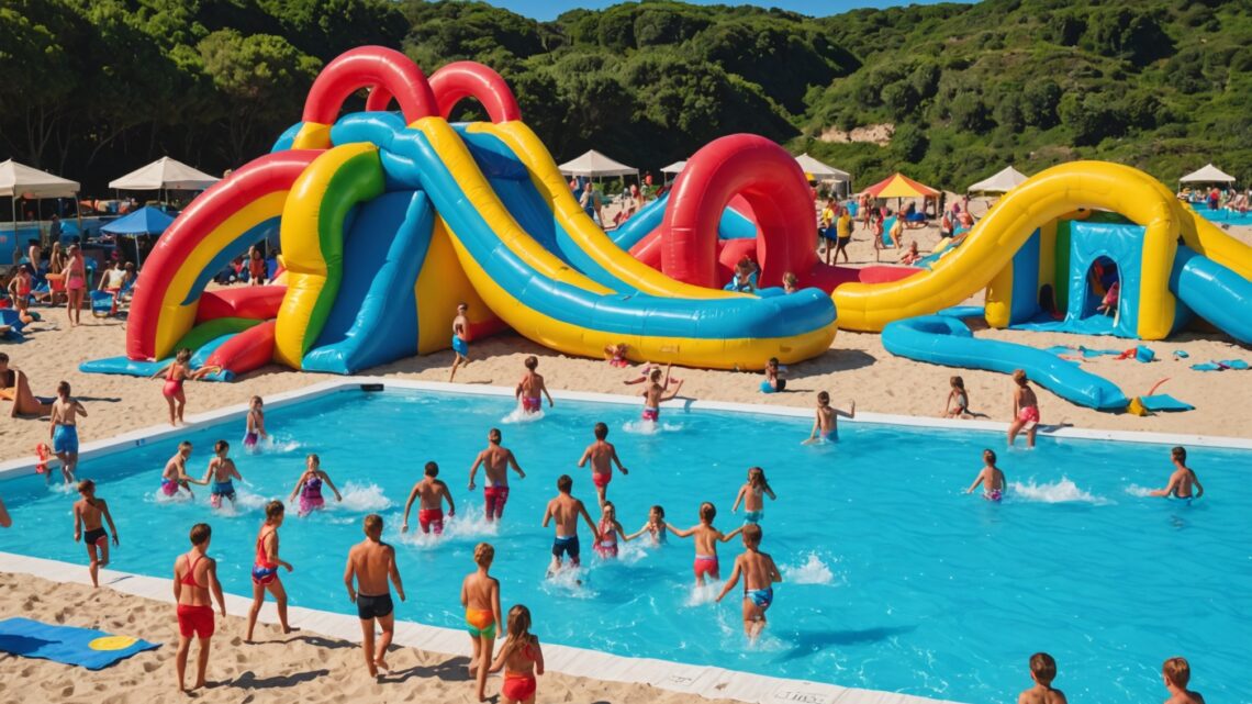 Activités nautiques pour enfants dans les campings avec parc aquatique sur la côte atlantique française