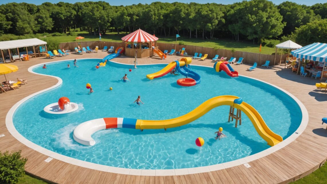 Quels sont les équipements aquatiques à disposition dans le camping des Prises situé près de la plage de l’Île de Ré ?